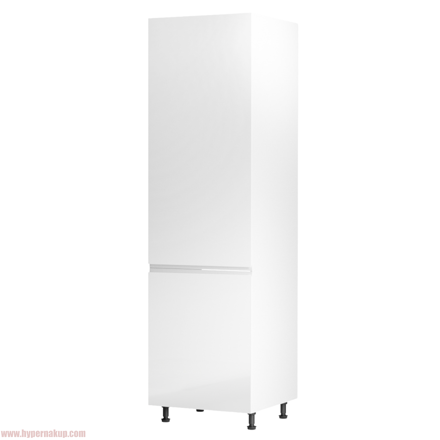 Skrinka na chladničku, biela/biela extra vysoký lesk, ľavá, AURORA D60ZL