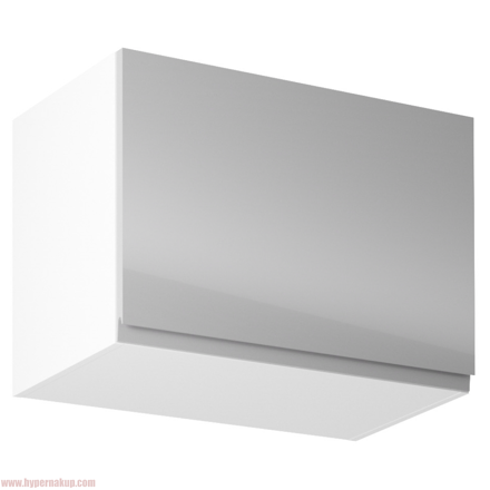 Horná skrinka, biela/sivý extra vysoký lesk, AURORA G60K