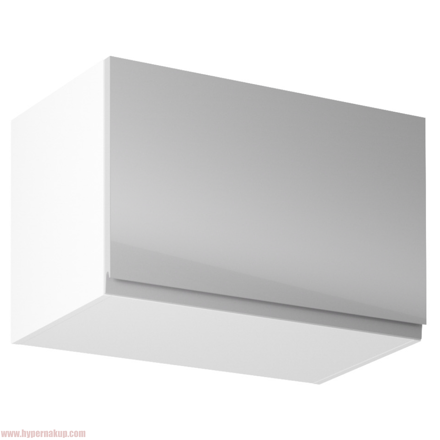 Horná skrinka, biela/sivý extra vysoký lesk, AURORA G60KN