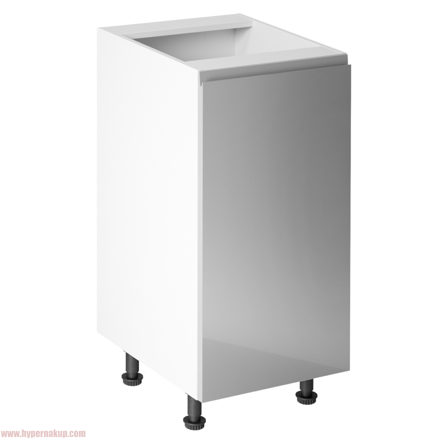 Spodná skrinka, biela/sivá extra vysoký lesk, pravá, AURORA D40