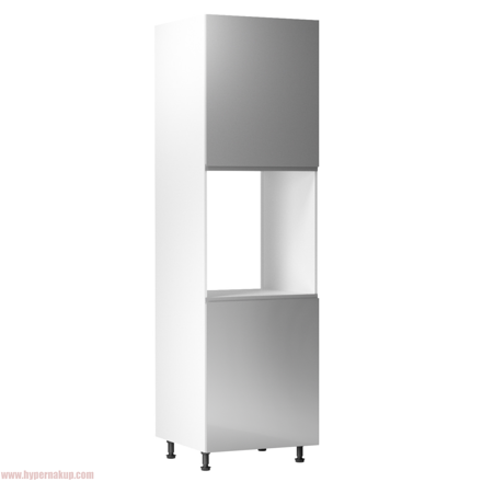 Potravinová skrinka, biela/sivá extra vysoký lesk, AURORA D60P