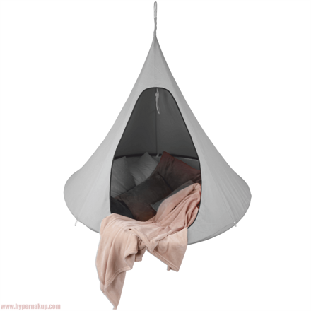 Závesné hojdacie kreslo, svetlosivá, KLORIN NEW BIG SIZE CACOON HAMMOCK