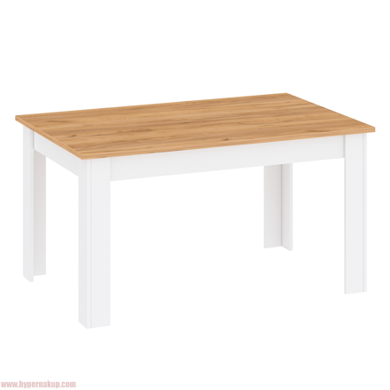Jedálenský stôl, biela alba/dub craft zlatý, LANZETTE S