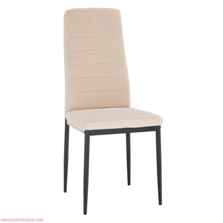 Stolička, béžová Dulux Velvet látka/čierny kov, COLETA NOVA