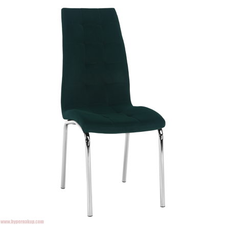 Jedálenská stolička, smaragdová Velvet látka/chróm, GERDA NEW