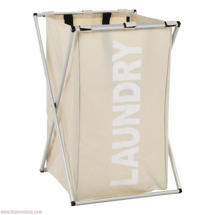 Látkový kôš na bielizeň, sivobéžová, LAUNDRY NEW TYP 1