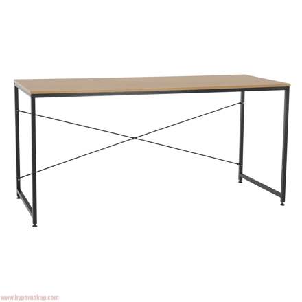 Písací stôl, dub/čierna, 150x60 cm, MELLORA