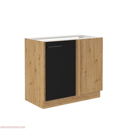 Spodná kuchynská skrinka, čierny mat/dub artisan, MONRO 105 ND 1FFBB
