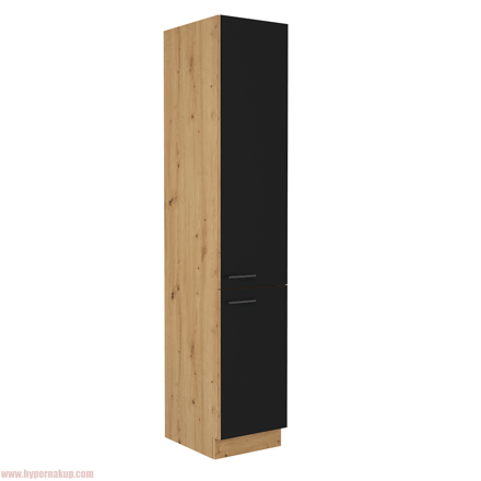 Potravinová skrinka, čierny mat/dub artisan, MONRO 40 DK-210 2F