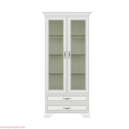 Vitrína so zásuvkami 2W2S, DTD laminovaná, woodline krem, TIFFY