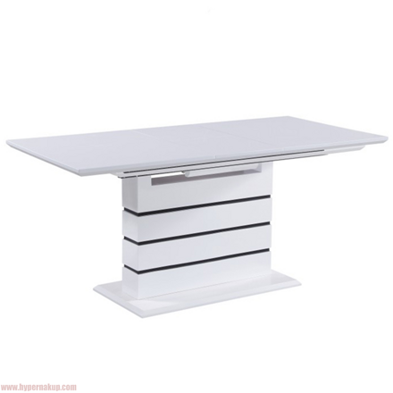 Jedálenský stôl, 140/180x90, MDF biela,  MEDAN