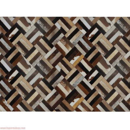 Luxusný koberec, koža, typ patchworku, 70x140 cm, KOBEREC KOŽA typ2