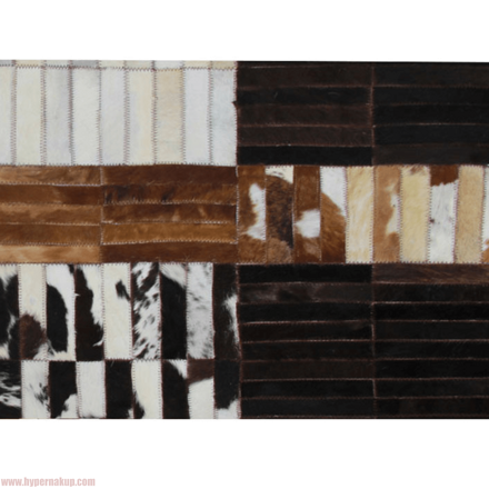 Luxusný koberec, koža, typ patchworku, 201x300 cm, KOBEREC KOŽA typ4