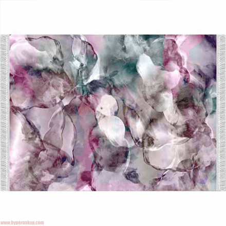 Koberec, ružová/zelená/krémová/vzor, 80x150, DELILA