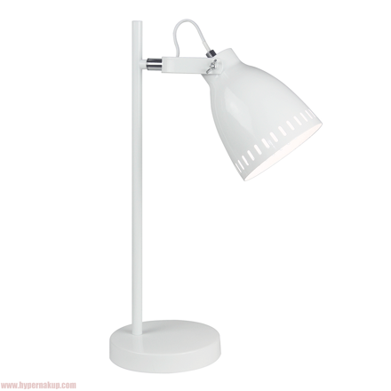 Stolná lampa, biela/kov, AIDEN TYP 1