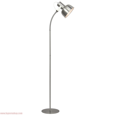Stojacia lampa v retro štýle, kov, matný nikel, AVIER TYP 2