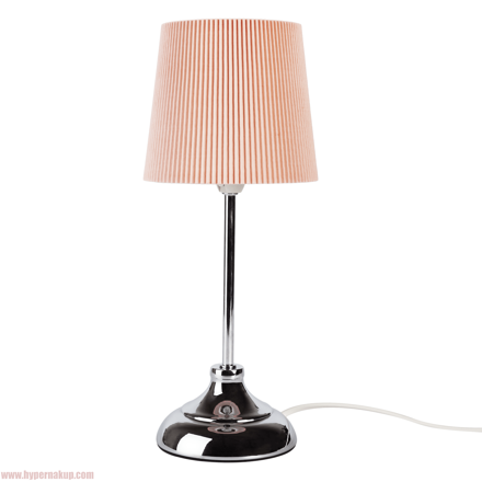 Stolná lampa, kov/ružové textilné tienidlo, GAIDEN