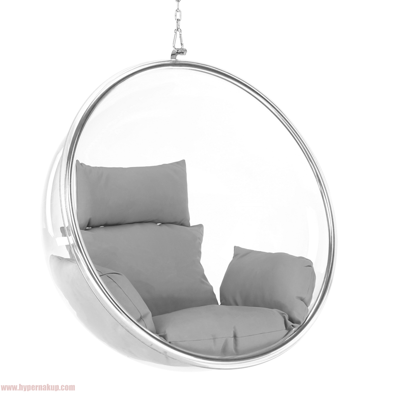 Závesné kreslo, transparentná/strieborná/sivá, BUBBLE NEW TYP 1 Závesné kreslo, transparentná/strieborná/sivá, BUBBLE NEW TYP 1