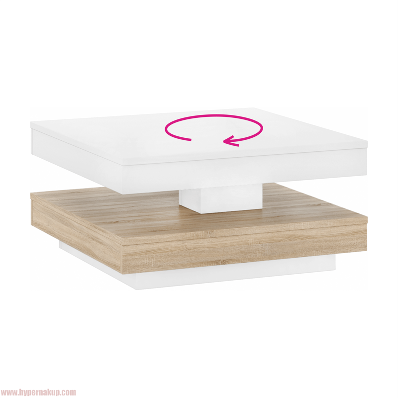 Konferenčný stolík, biela/ dub sonoma, MANDY