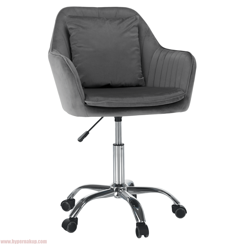 Kancelárske kreslo, sivá Velvet látka/chróm, KLIAN Kancelárske kreslo, sivá Velvet látka/chróm, KLIAN