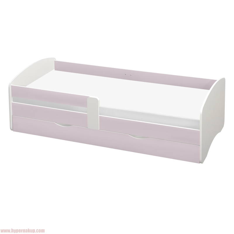 Posteľ s roštom a úložným priestorom 80x160, biela/ružová, COCOLINO Posteľ s roštom a úložným priestorom 80x160, biela/ružová, COCOLINO