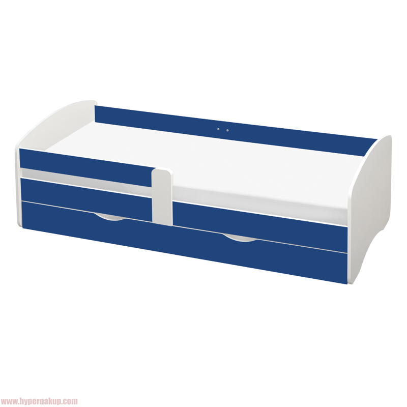 Posteľ s roštom a úložným priestorom 80x160, biela/modrá, COCOLINO Posteľ s roštom a úložným priestorom 80x160, biela/modrá, COCOLINO