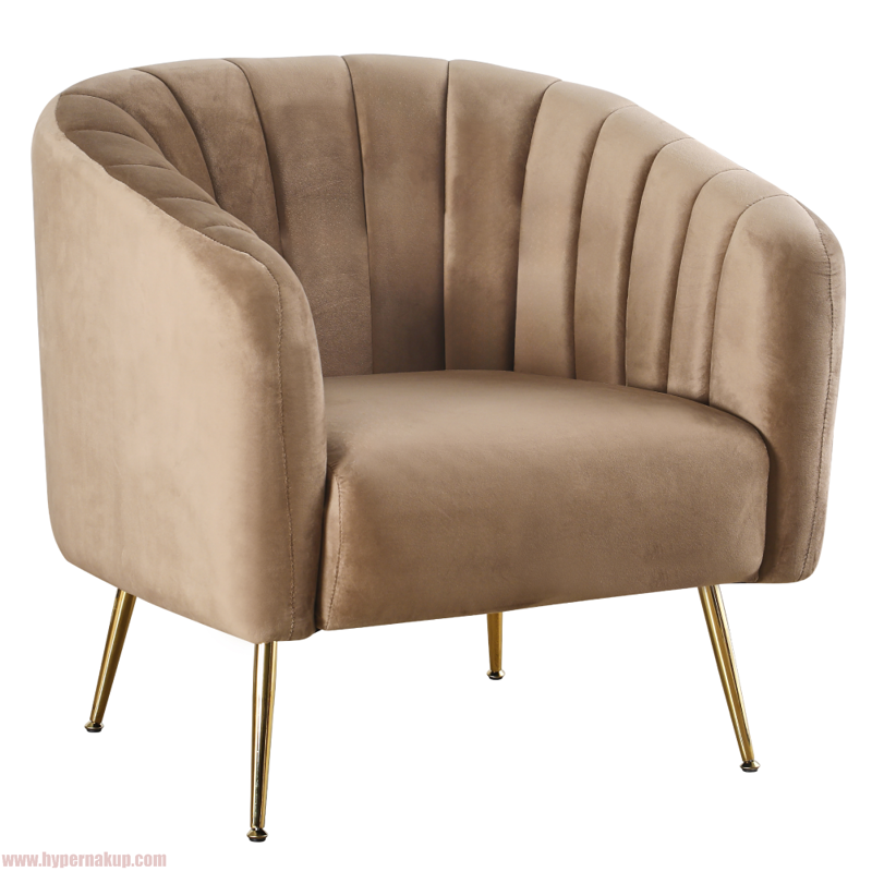 Dizajnové kreslo, hnedá Velvet látka/gold chróm-zlatý, BAGY Dizajnové kreslo, hnedá Velvet látka/gold chróm-zlatý, BAGY
