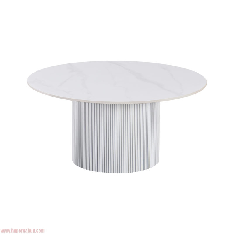 Konferenčný stolík, biely mramor/MDF, priemer 80 cm, MAHIR TYP 1 Konferenčný stolík, biely mramor/MDF, priemer 80 cm, MAHIR TYP 1