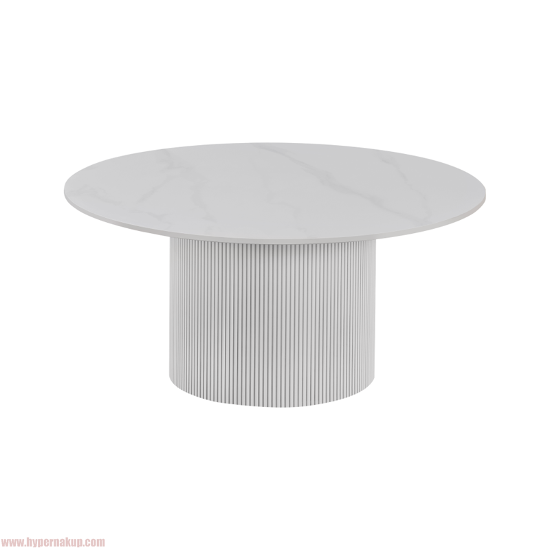 Konferenčný stolík, biely mramor/MDF, priemer 80 cm, MAHIR TYP 1 Konferenčný stolík, biely mramor/MDF, priemer 80 cm, MAHIR TYP 1