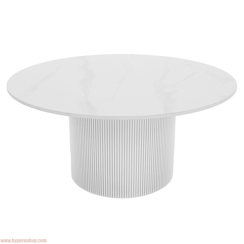Konferenčný stolík, biely mramor/MDF, priemer 80 cm, MAHIR TYP 1 Konferenčný stolík, biely mramor/MDF, priemer 80 cm, MAHIR TYP 1