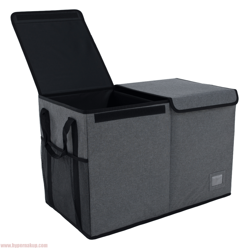 Skladací úložný box, sivá/čierna, DETER