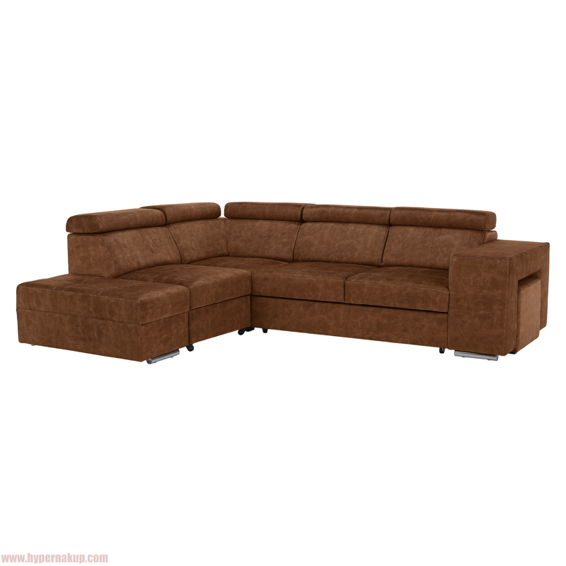 Sedacia súprava, hnedá, ľavá, MALAGA