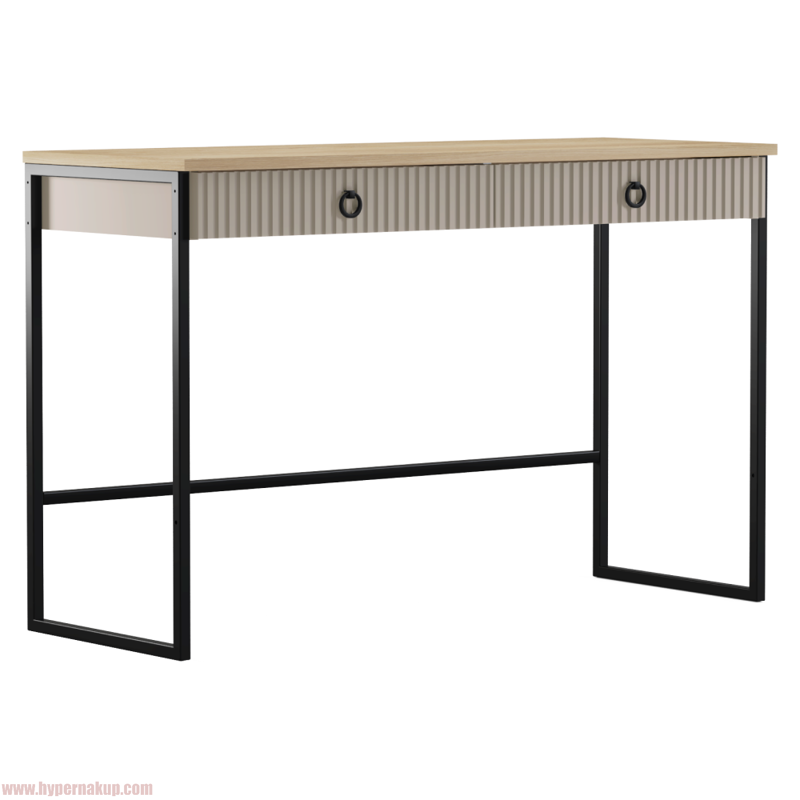 Toaletný stolík, sivohnedá Taupe/dub silverjack, DOMCA 2S