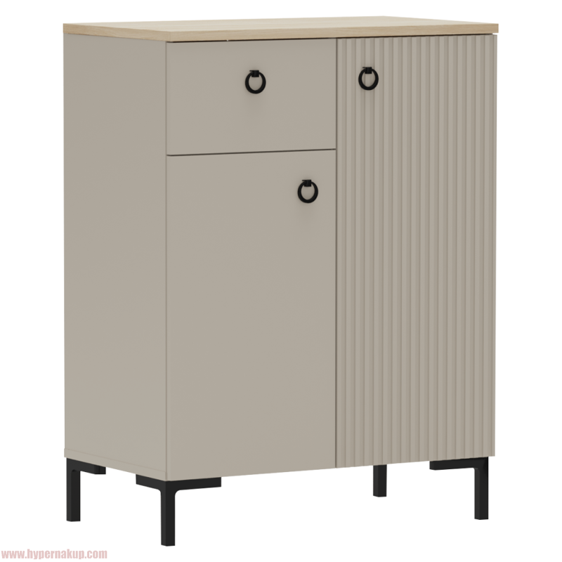 Komoda, sivohnedá Taupe/dub silverjack, DOMCA 2D1S