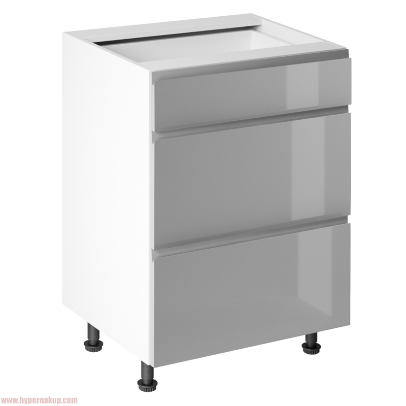 Spodná skrinka, biela/sivá extra vysoký lesk HG, AURORA D60S3 Spodná skrinka, biela/sivá extra vysoký lesk HG, AURORA D60S3