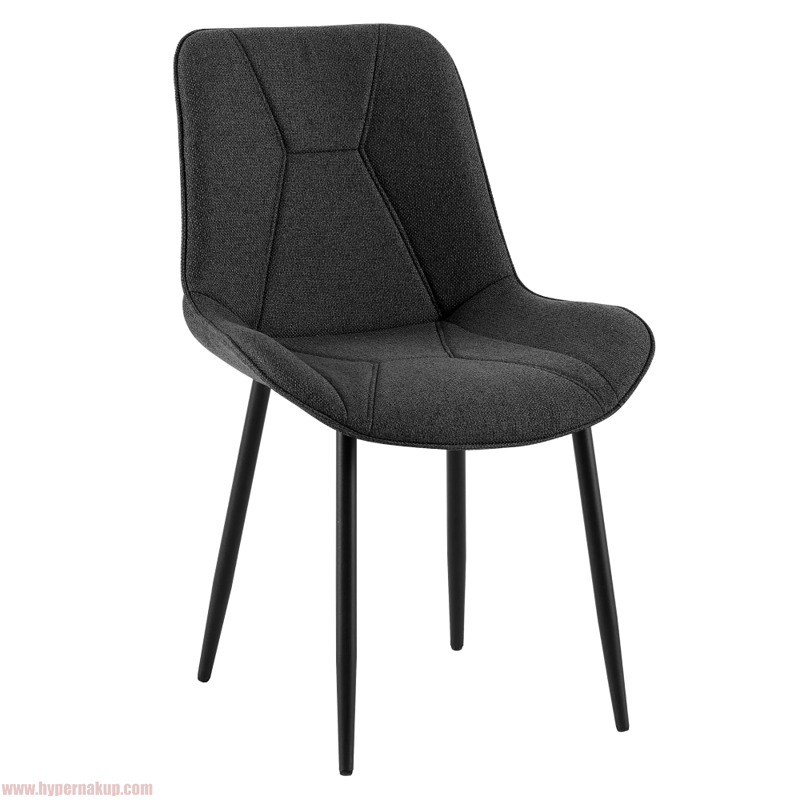 Jedálenská stolička, tmavosivá/čierna, DELTA