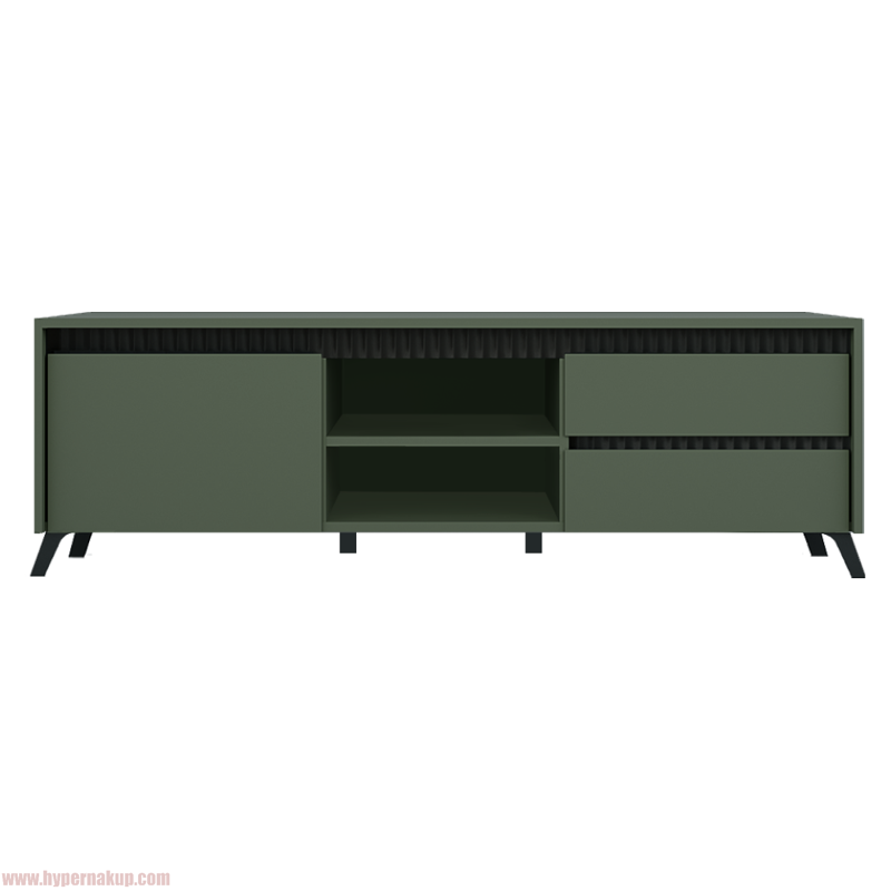 TV stolík, smoke zelená/čierna, LONGY RTV1K2So
