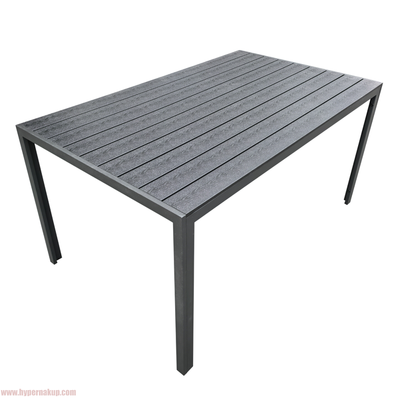 Záhradný stôl, hliník, čierna, ZINAN