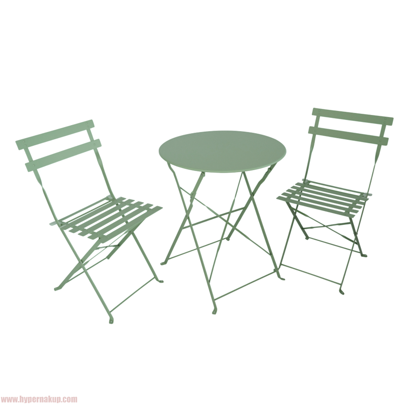 Záhradný set 1+2, zelená, oceľ, OBAX NEW