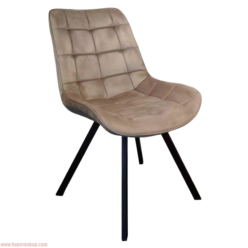 Jedálenská stolička, sivohnedá Taupe Velvet látka/čierna, SAMIRA