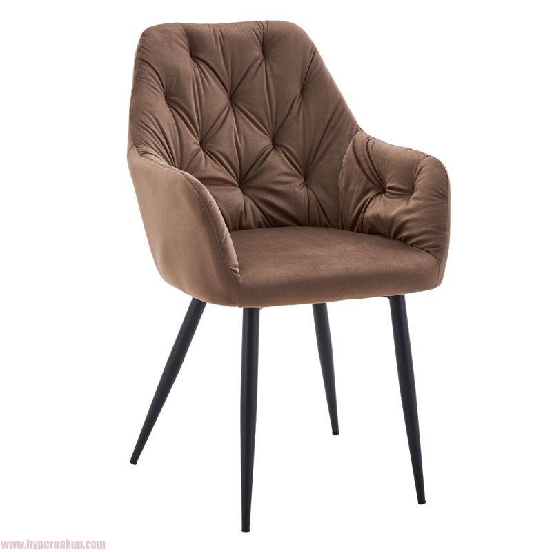 Dizajnové kreslo, hnedá Velvet látka, VERIO NEW