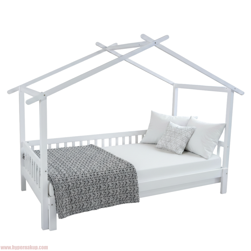 Montessori posteľ s prístelkou, biela, 90x200, KESIO