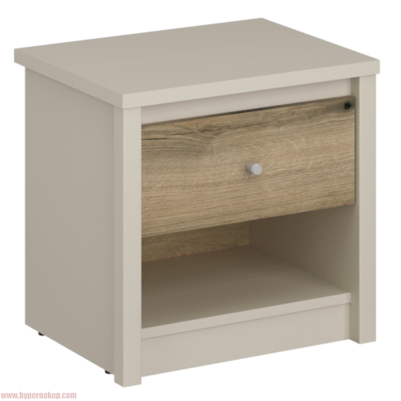 Nočný stolík, kašmír/dub evoke, KAROS 1S