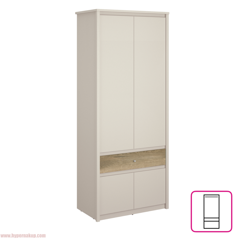 Skriňa, kašmír/dub evoke, KAROS 4D1S