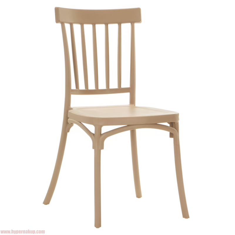 Stohovateľná stolička, svetlohnedá, SAZEN NEW