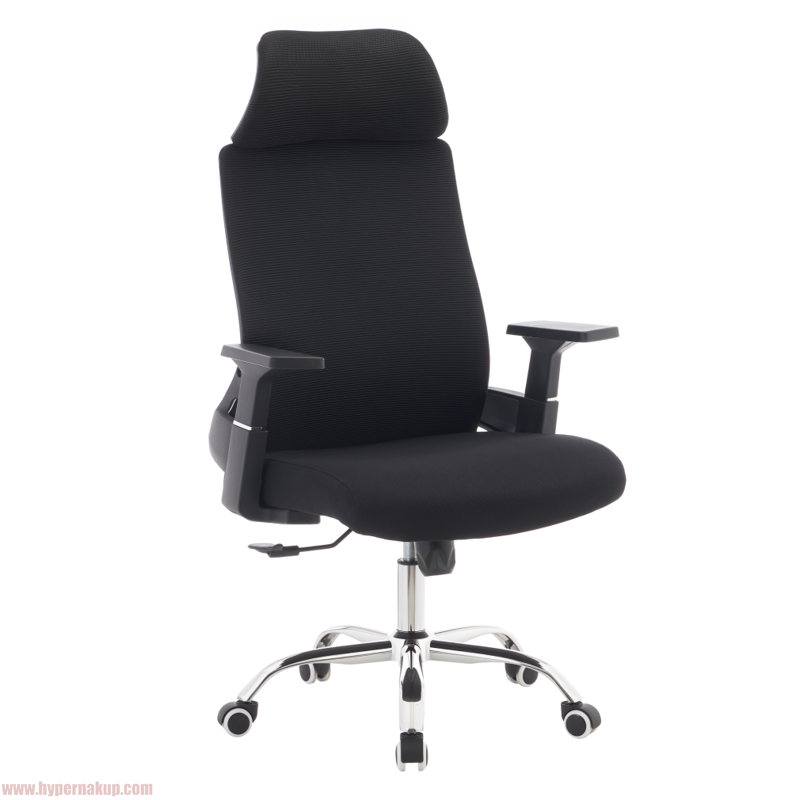 Kancelárske kreslo, čierna/chróm, HOLGER