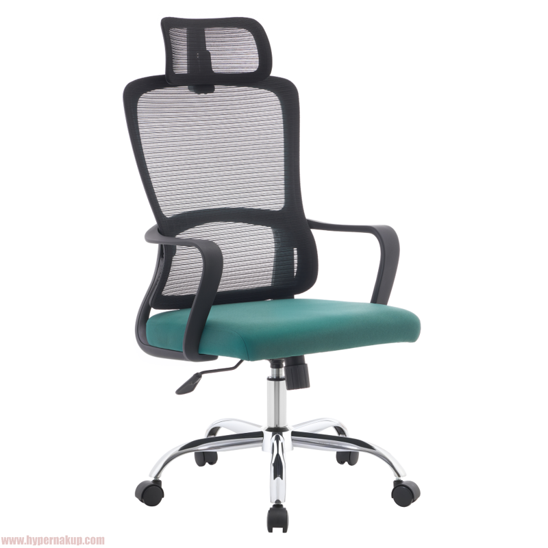 Kancelárske kreslo, čierna/zelená/chróm, RANDY