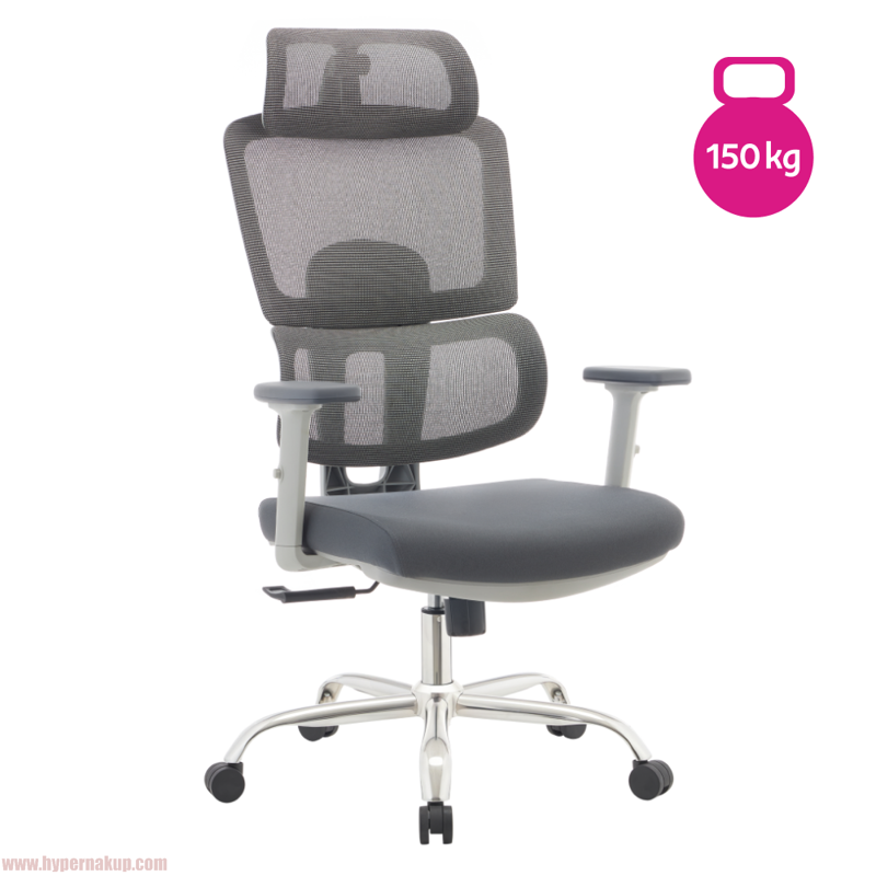 Kancelárske kreslo, sivá/chróm, BYRON