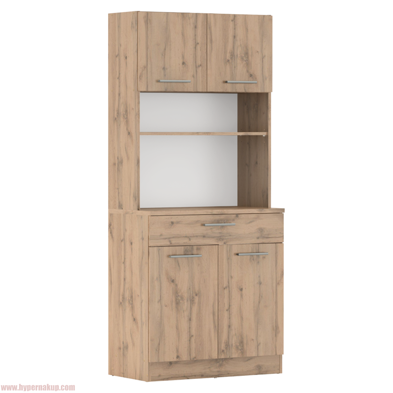 Štvordverový kredenc, dub wotan, DOMIS NEW