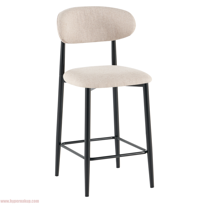 Barová stolička, béžová látka/čierna, ZAJDA TYP 2